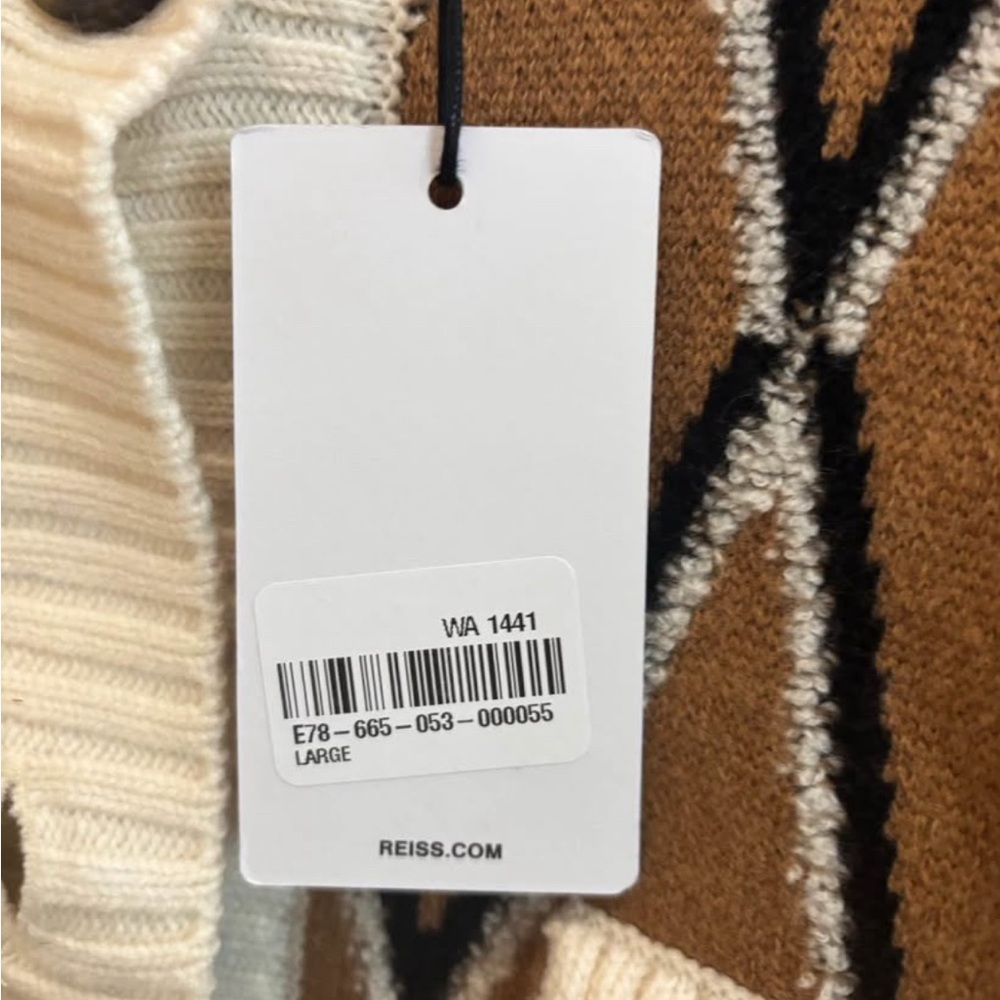 Reiss Tan and Cream Patterned Blazer - Picture 6 of 8